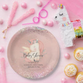 Assiettes En Carton Cute Unicorn Rainbow Parties scintillant Baby show (Fête)