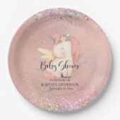 Assiettes En Carton Cute Unicorn Rainbow Parties scintillant Baby show (Devant)