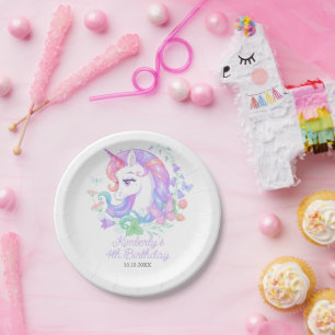 Assiettes En Carton Cute Unicorn Tous les âges Anniversaire de enfant