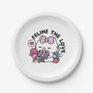 Assiettes En Carton Cute Valentine's Cat Design - Feline the Love