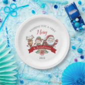 Assiettes En Carton Cute Very Merry Christmas Personalized (Fête)