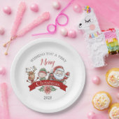 Assiettes En Carton Cute Very Merry Christmas Personalized (Fête)