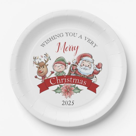 Assiettes En Carton Cute Very Merry Christmas Personalized (Devant)