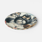 Assiettes En Carton Cute Vintage peinture Shih-Tzu (Angle)
