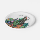 Assiettes En Carton Cute Watercolor Cactus Garden (Angle)