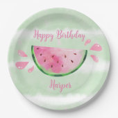 Assiettes En Carton Cute Watermelon fête d'anniversaire (Devant)