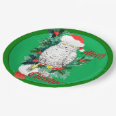 Assiettes En Carton Cute Whimsical Chouette de Noël Stocking conçu (Angle)