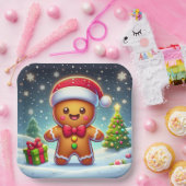 Assiettes En Carton Cute Whimsical Noël/homme en pain d'épices d'hiver (Fête)