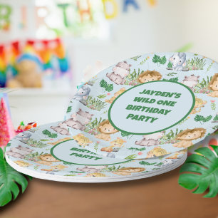 Assiettes En Carton Cute Wild One Tropical Jungle Safari Animaux