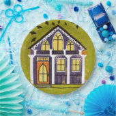 Assiettes En Carton Cute Witchy Haunted Halloween Cottage  (Fête)
