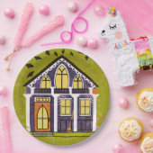 Assiettes En Carton Cute Witchy Haunted Halloween Cottage  (Fête)
