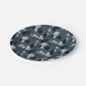 Assiettes En Carton Cute Wolf Pack Woodland Night Sky Moon (Angle)