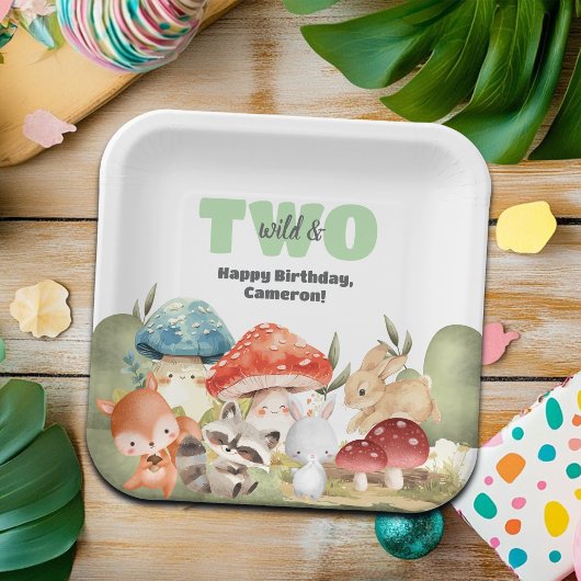 Assiettes En Carton Cute Woodland Animals 2nd Birthday Party