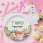 Assiettes En Carton Cute Woodland Animals 2nd Birthday Party (Fête)
