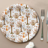 Assiettes En Carton Cute Woodland Animals Pattern