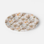 Assiettes En Carton Cute Woodland Animals Pattern (Angle)