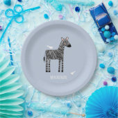 Assiettes En Carton Cute Zebra Blue Boy Party (Fête)