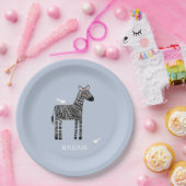 Assiettes En Carton Cute Zebra Blue Boy Party (Fête)
