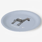 Assiettes En Carton Cute Zebra Blue Boy Party (Angle)