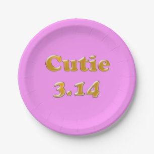 Assiettes En Carton Cutie 3,14 Pi Jour Rose