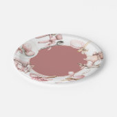 Assiettes En Carton Cutie Pie | Baby shower fille rose aquarelle (Angle)