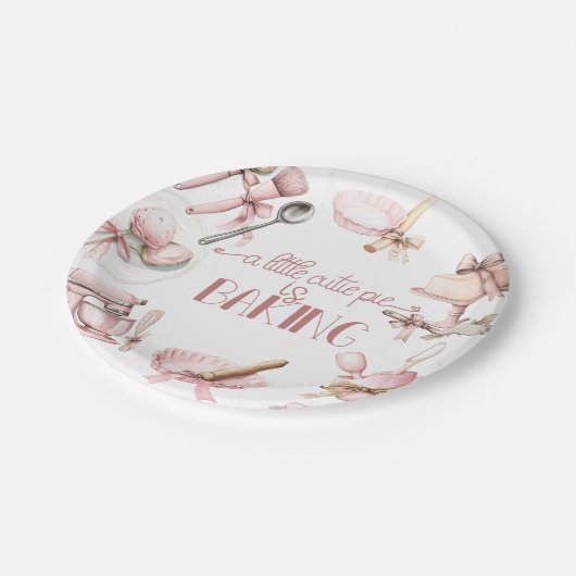 Assiettes En Carton Cutie Pie | Baby shower fille rose aquarelle (Angle)