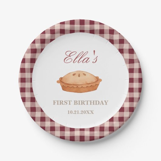Assiettes En Carton Cutie Pie Plaque papier d'anniversaire (Devant)