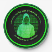 Assiettes En Carton Cyber-événement à thème hacker capté - Personnalis (Devant)