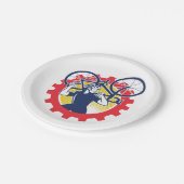 Assiettes En Carton Cycling Repairs Cyclist Paper Plates (Angle)
