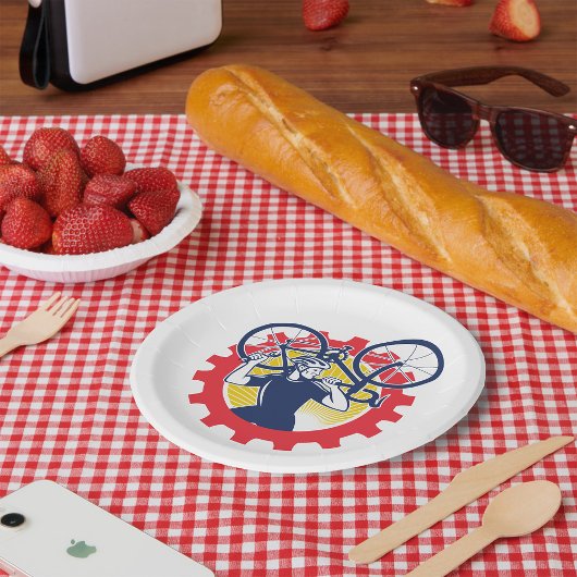 Assiettes En Carton Cycling Repairs Cyclist Paper Plates