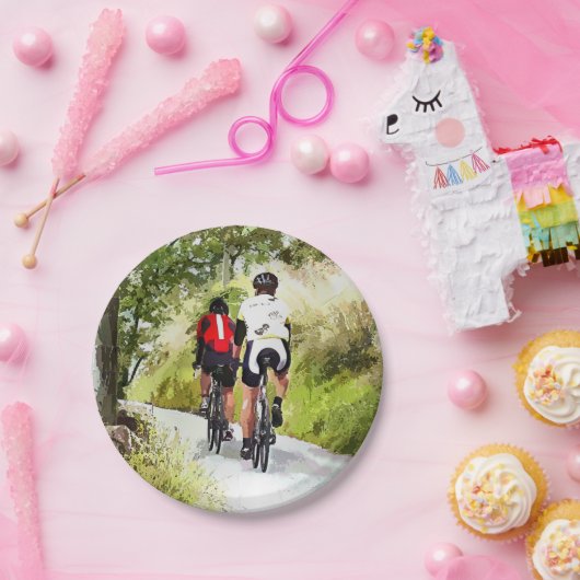 ASSIETTES EN CARTON CYCLISME (Fête)