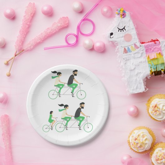 Assiettes En Carton Cycliste Tandem (Fête)
