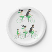 Assiettes En Carton Cycliste Tandem (Devant)