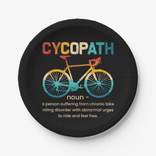 Assiettes En Carton Cycopath Funny Cycliste pour cyclistes et cycliste