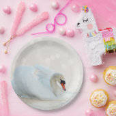 Assiettes En Carton Cygne blanc gracieux (Fête)