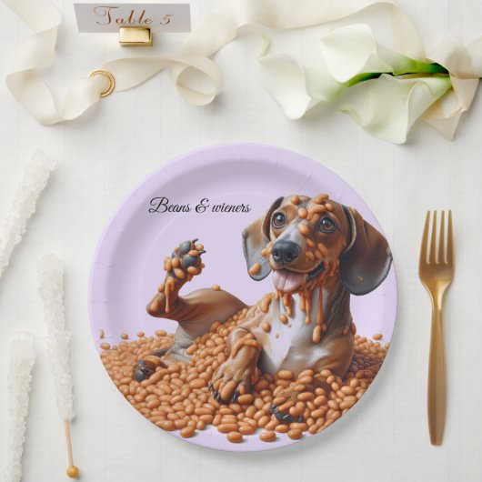 Assiettes En Carton Dachshund (Mariage)