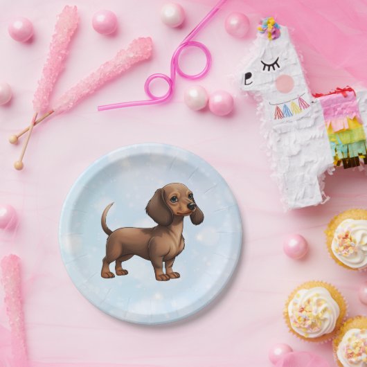 Assiettes En Carton Dachshund (Fête)