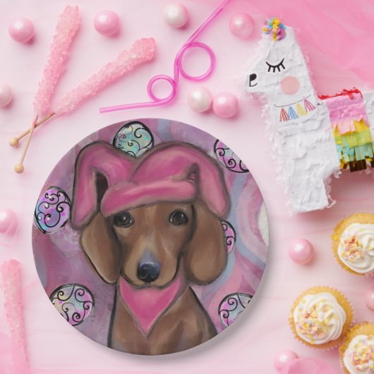 Assiettes En Carton Dachshund (Fête)