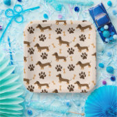 Assiettes En Carton Dachshund Chien Anniversaire (Fête)