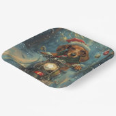 Assiettes En Carton Dachshund Chien équitation moto Noël (Angulaire)