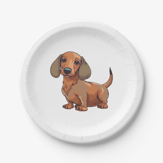 Assiettes En Carton Dachshund Chien mignonne (Devant)