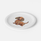 Assiettes En Carton Dachshund Chien mignonne (Angle)