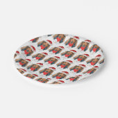 Assiettes En Carton Dachshund Chien race Noël (Angle)