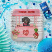 Assiettes En Carton Dachshund Chien Valentine's Day Kissing Booth (Fête)