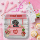 Assiettes En Carton Dachshund Chien Valentine's Day Kissing Booth (Fête)