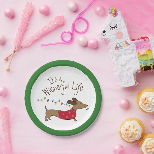 Assiettes En Carton Dachshund Dessert de Noël Plaques jetables (Fête)