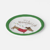 Assiettes En Carton Dachshund Dessert de Noël Plaques jetables (Angle)
