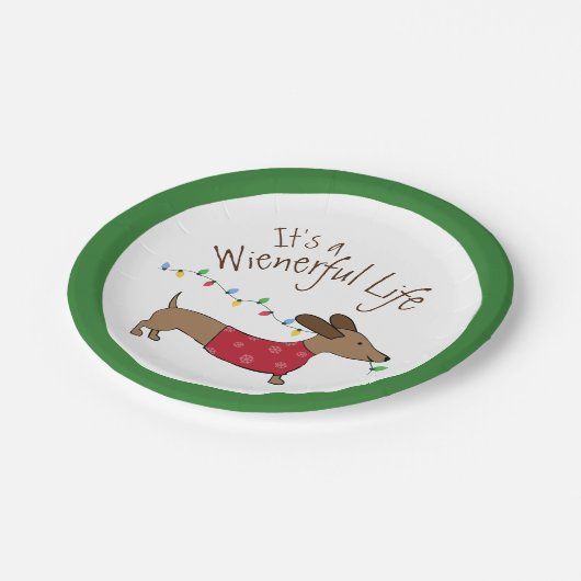 Assiettes En Carton Dachshund Dessert de Noël Plaques jetables (Angle)