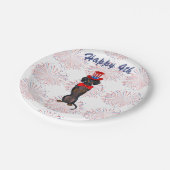 Assiettes En Carton Dachshund Fête de l'Indépendance Plaques (Angle)