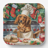 Assiettes En Carton Dachshund Gîtes : Noël festif (Recto)